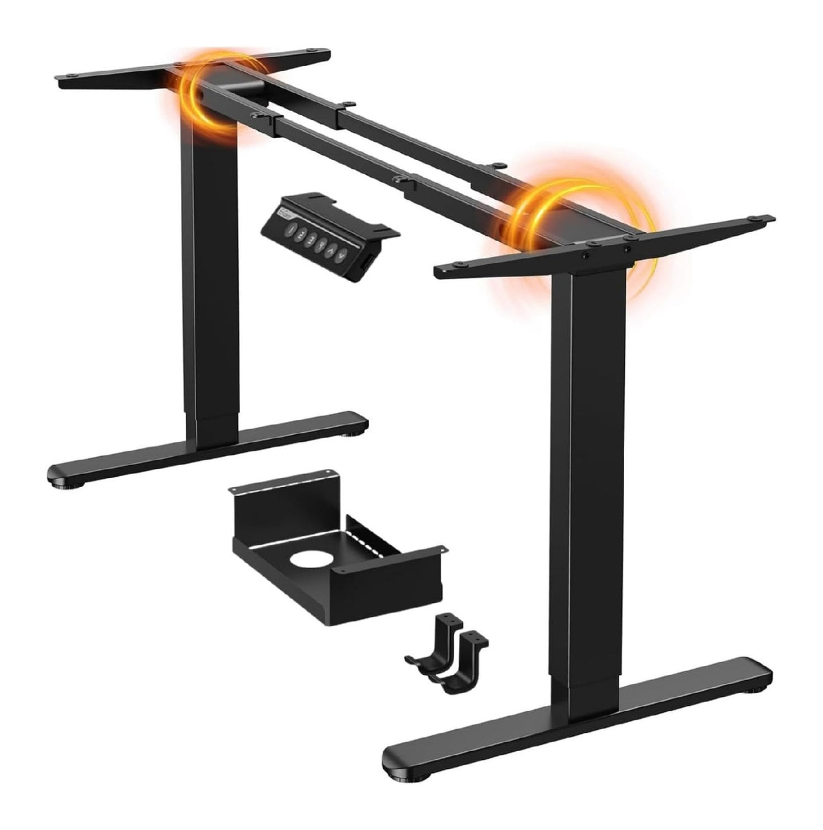 hoehenverstellbar Schreibtisch in Schwarz fuer Buero und Arbeitszimmer Variante 2