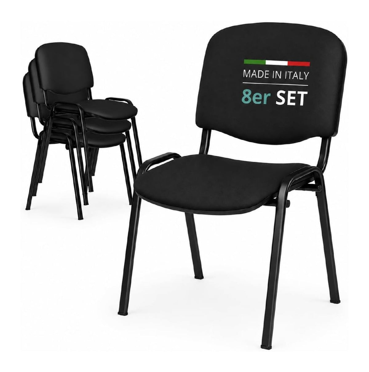 Besucherstuhl kompakte Bauform in Schwarz mit ergonomisch Variante 3