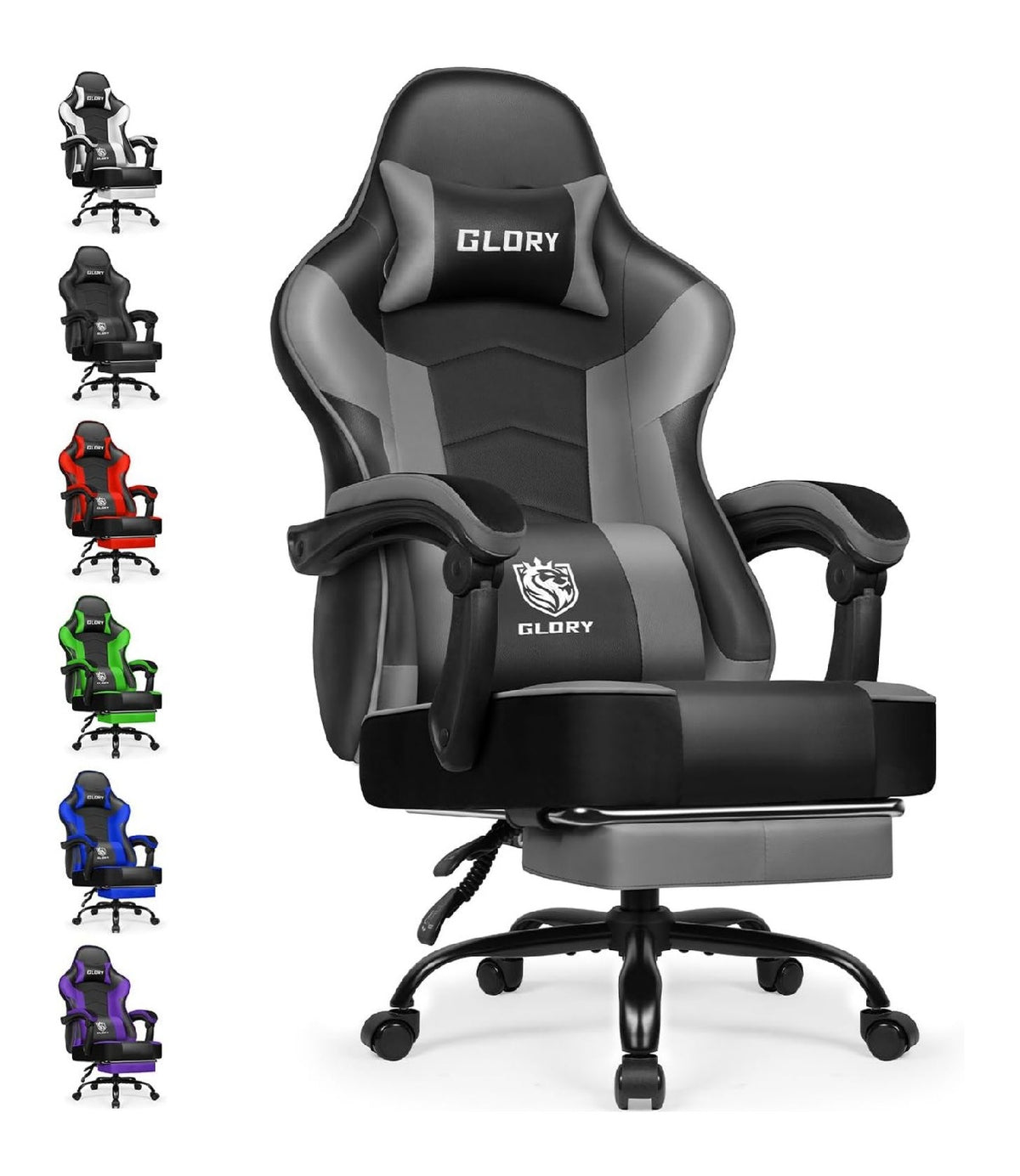 Gamingstuhl in Grau mit hoehenverstellbar