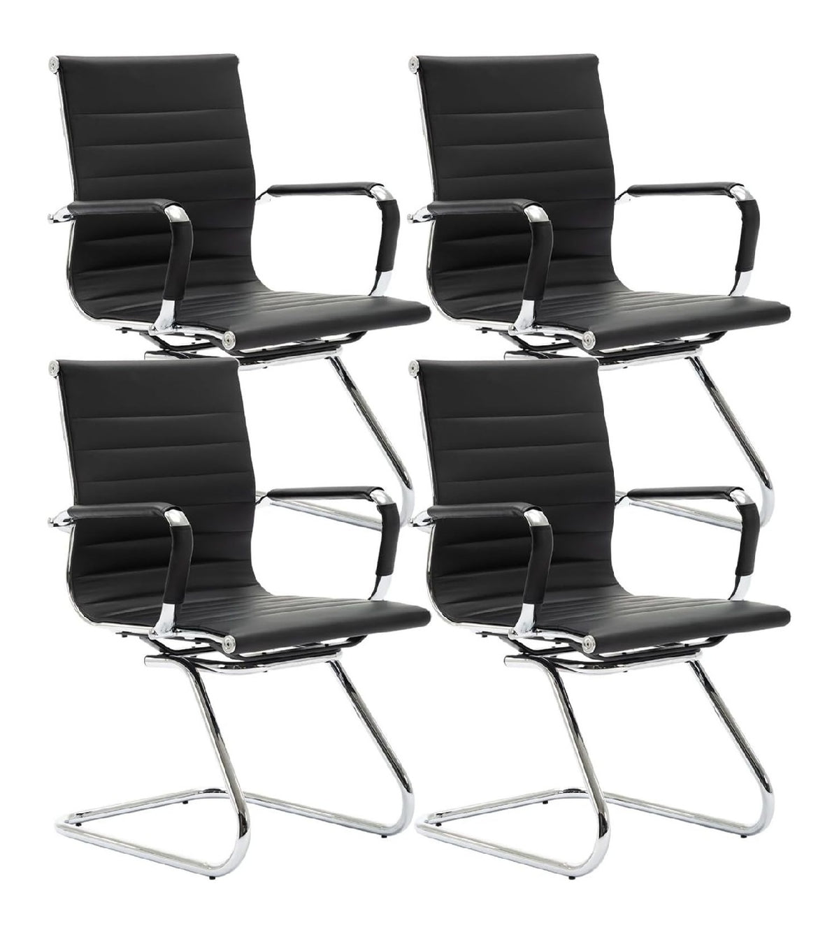 Besucherstuhl kompakte Bauform in Schwarz mit ergonomisch