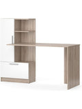 Moderner Arbeitstisch in Sonoma Eiche und Weiss 150 x 59 cm fur Homeoffice und Buro