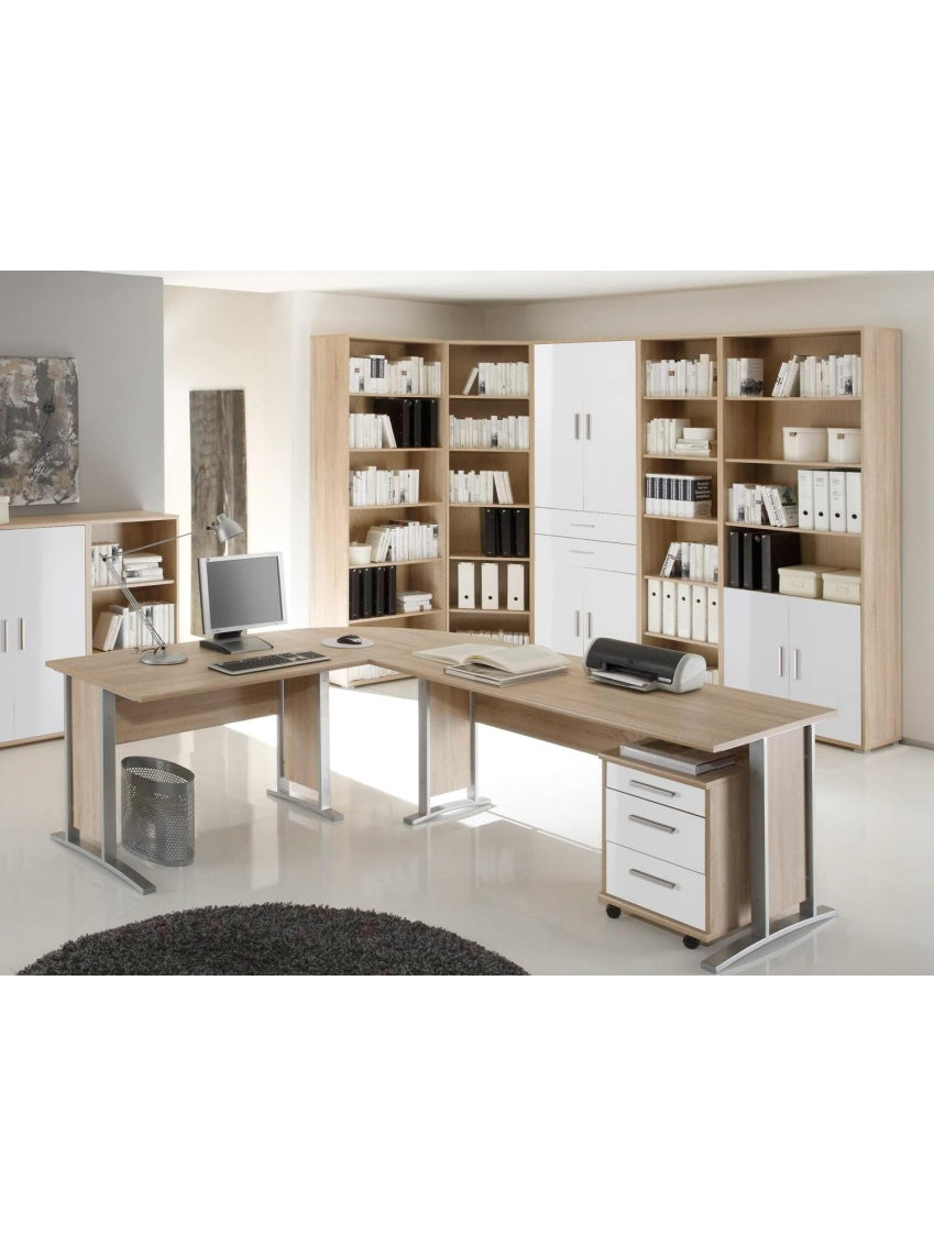 Komplettes Buromobel Set in Eiche Sonoma und Weiss