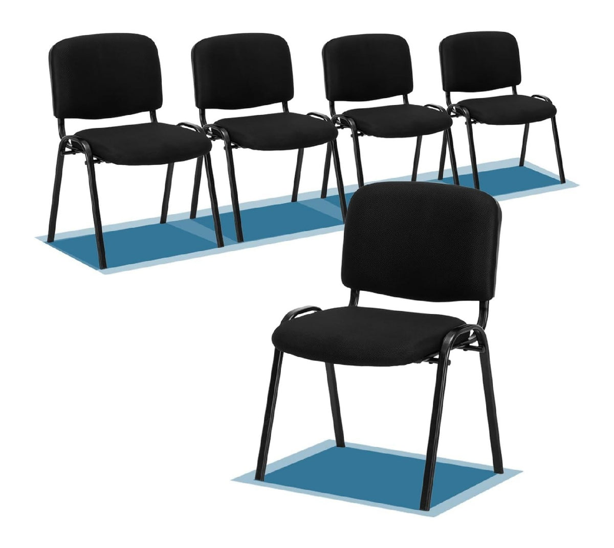 Besucherstuhl in Schwarz mit stapelbar