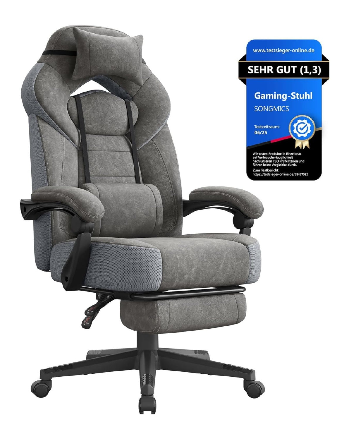 Gamingstuhl mit ergonomisch und neigbar in Schwarz
