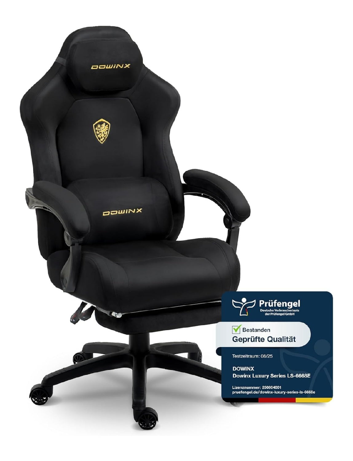 Gamingstuhl fuer den Arbeitsplatz, hoehenverstellbar, Farbe Schwarz