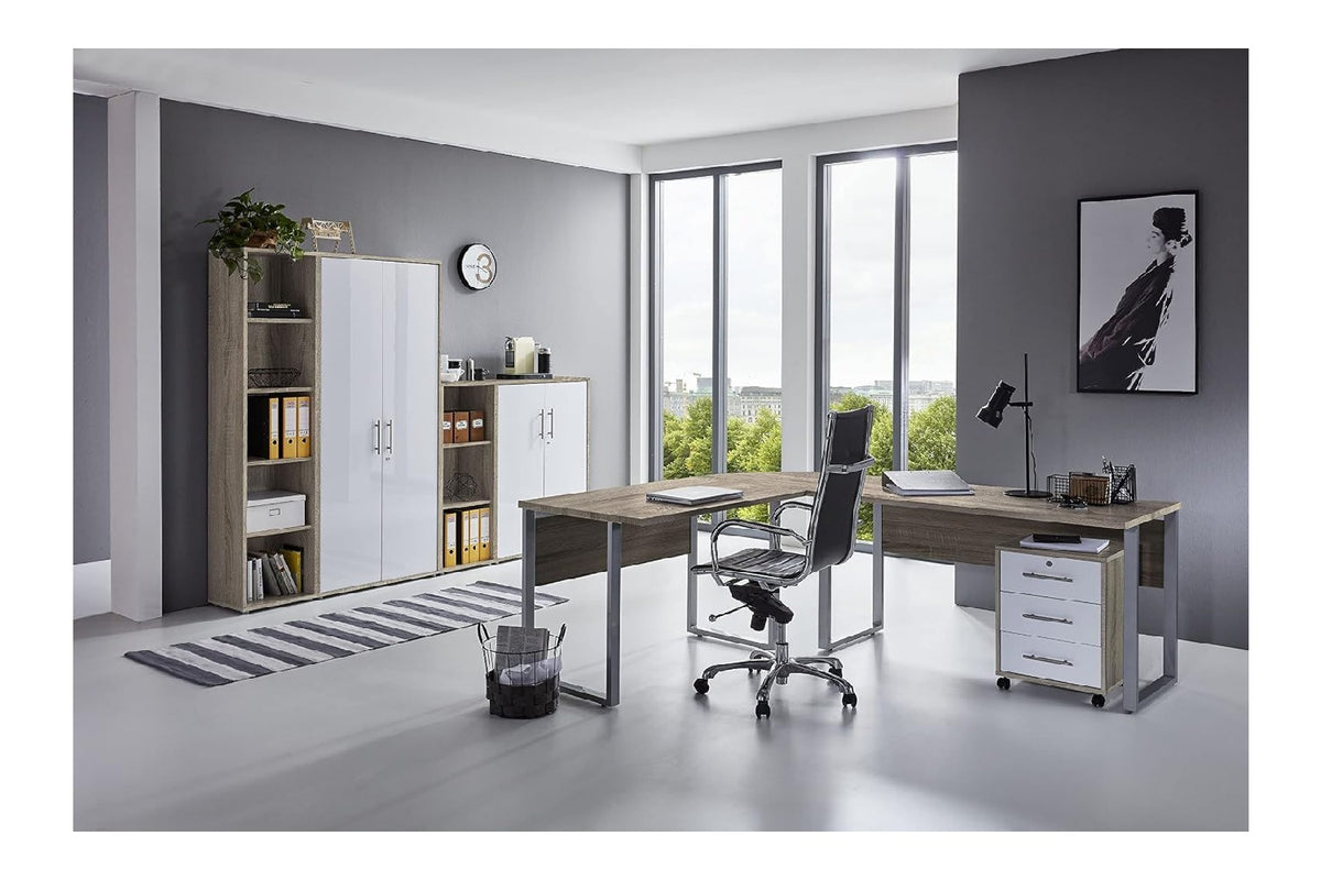 Bueromoebel Set in Schwarz mit mit Rollen