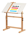 Zeichentisch fuer den Arbeitsplatz, neigbar, Farbe Weiss / Natur