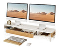 Weisser Monitorstaender mit ergonomisch fuer flexible Arbeitsbereiche