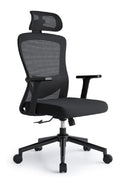 Buerostuhl kompakte Bauform in Schwarz mit ergonomisch Variante 2