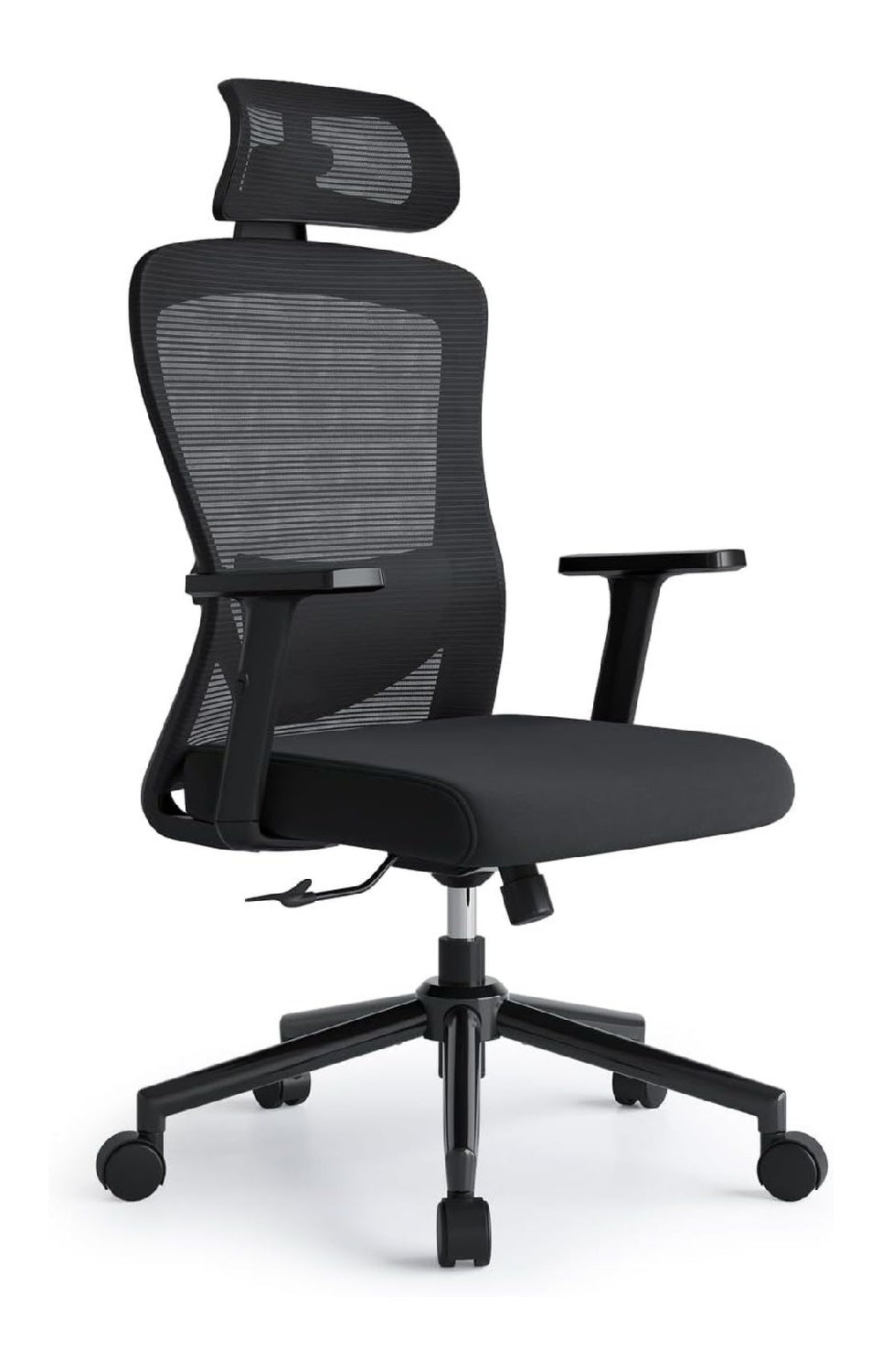 Buerostuhl kompakte Bauform in Schwarz mit ergonomisch Variante 2