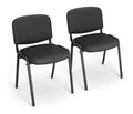 Schwarzer Besucherstuhl mit stapelbar fuer flexible Arbeitsbereiche