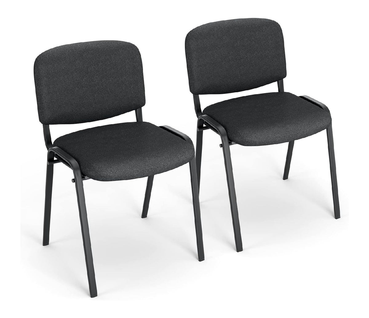 Schwarzer Besucherstuhl mit stapelbar fuer flexible Arbeitsbereiche