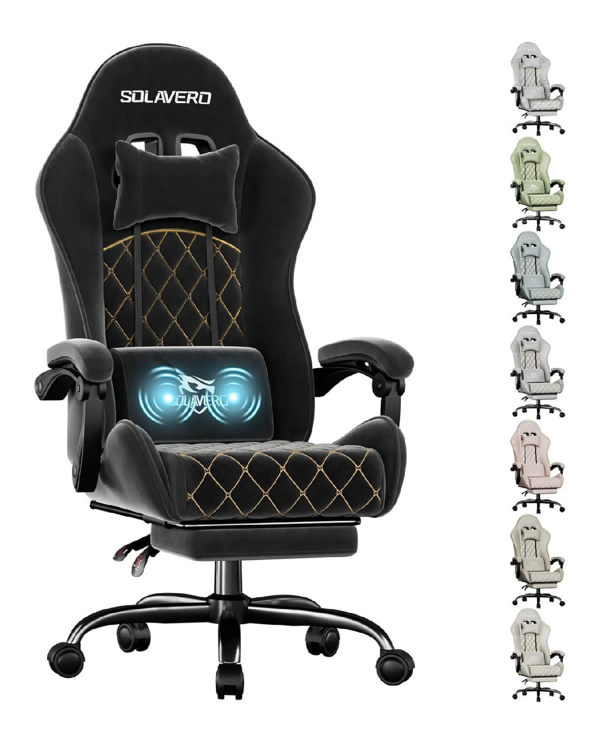 hoehenverstellbar Gamingstuhl in Schwarz fuer Buero und Arbeitszimmer Variante 2