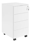 Rollcontainer fuer den Arbeitsplatz, mit Rollen, Farbe Weiss