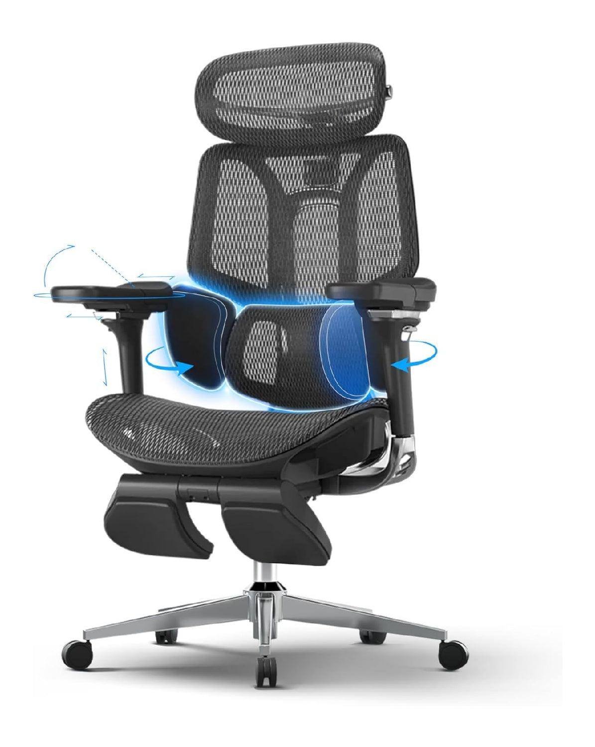 Buerostuhl fuer den Arbeitsplatz, ergonomisch, Farbe Schwarz Variante 2