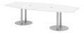 Konferenztisch in Silber / Weiss mit ergonomisch