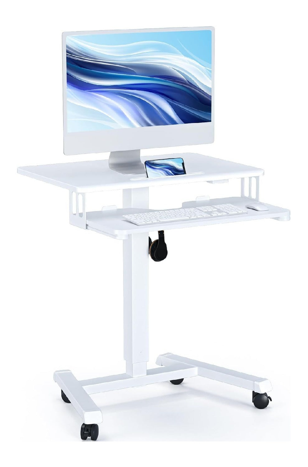 Computertisch in Weiss mit hoehenverstellbar